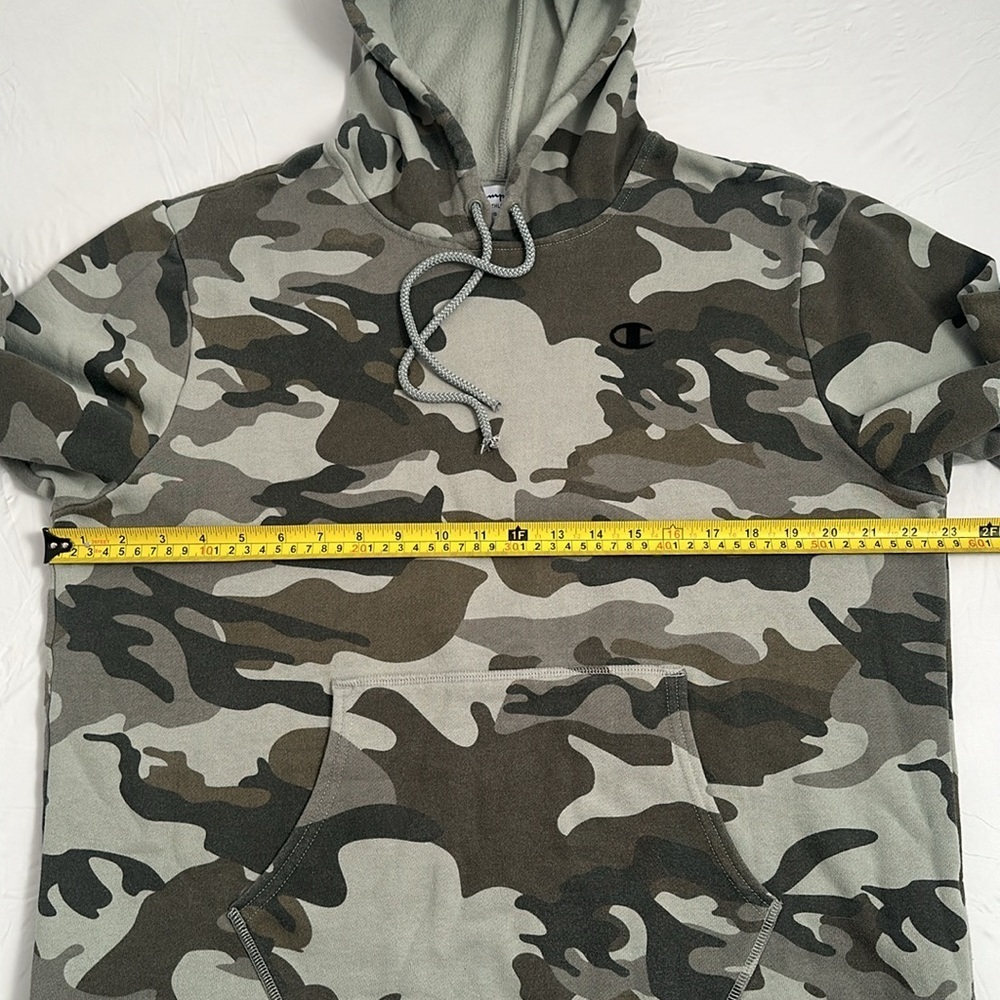 Champion green gray camouflage front pocket hoodie - Picture 4 of 9